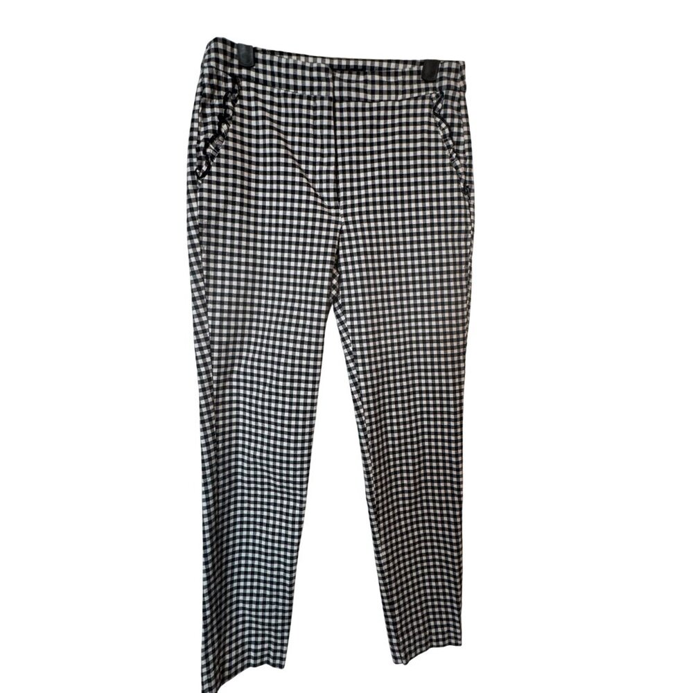 2/$30 Zara Medium Black & White Gingham Checkered Pants